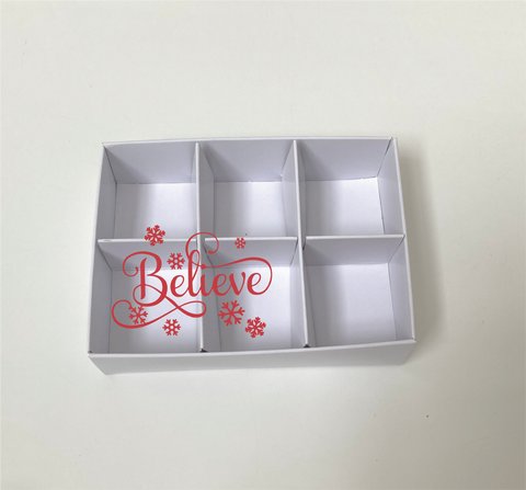 BELIEVE CLEAR LID 6 CAVITY INSERT BOX BLANK 115 X 85 X 30mm