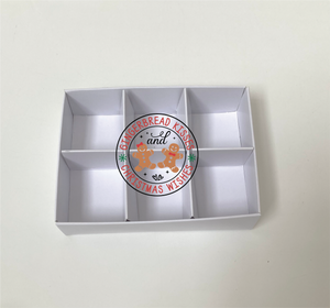 GINGERBREAD KISSES CLEAR LID 6 CAVITY INSERT BOX BLANK 115 X 85 X 30mm