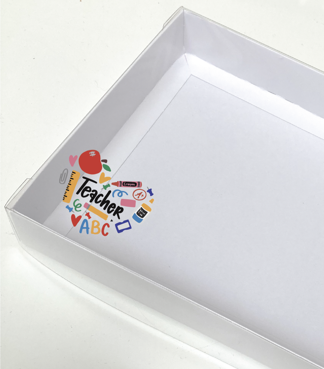 TEACHER CLEAR LID GIFT BOX 240x155x30mm