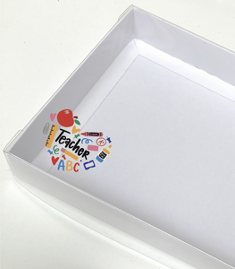 TEACHER CLEAR LID GIFT BOX 240x155x30mm