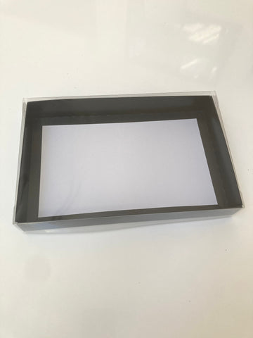 CLEAR LID BLACK BASE GIFT BOX 240x155x30mm